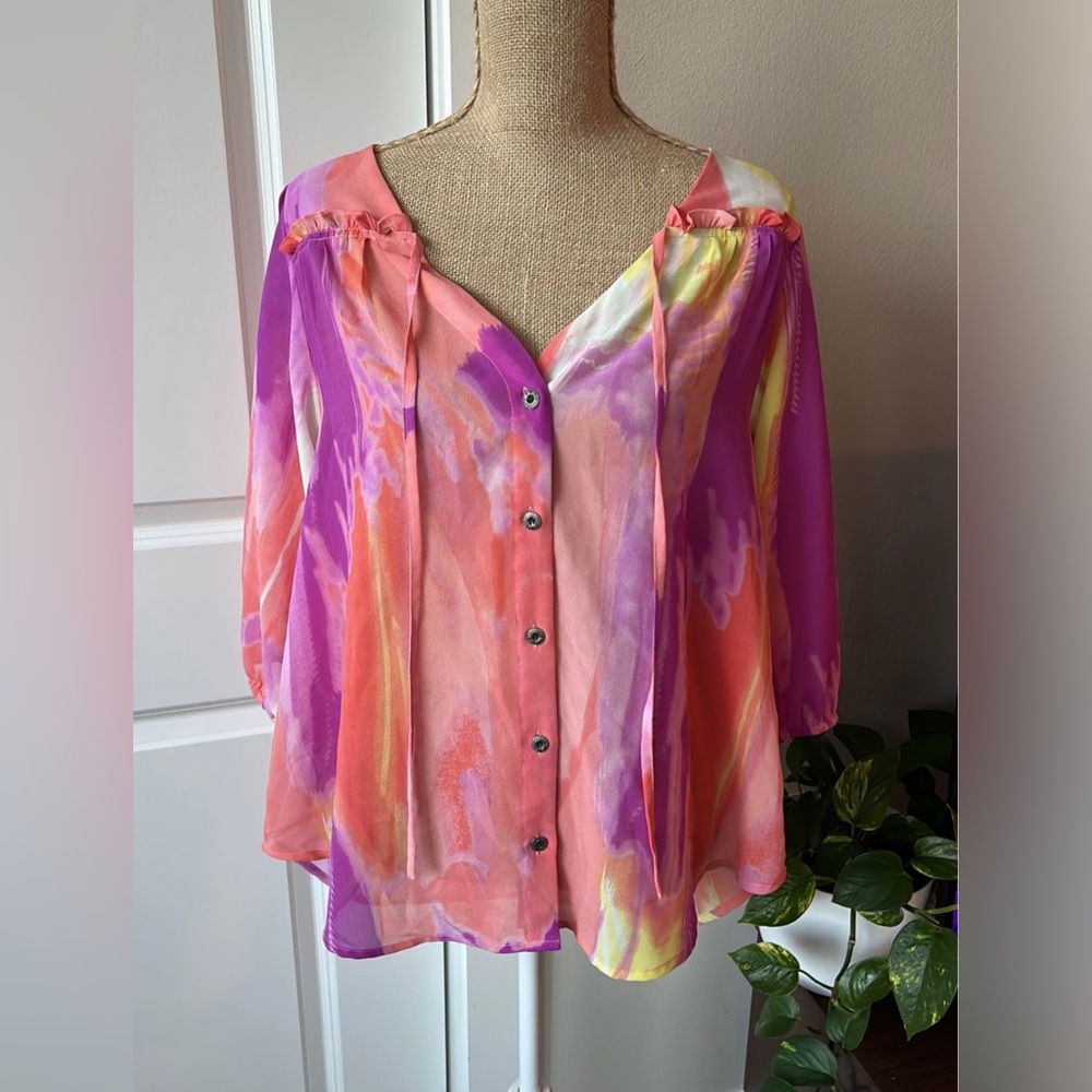 Nine West Watercolor Blouse